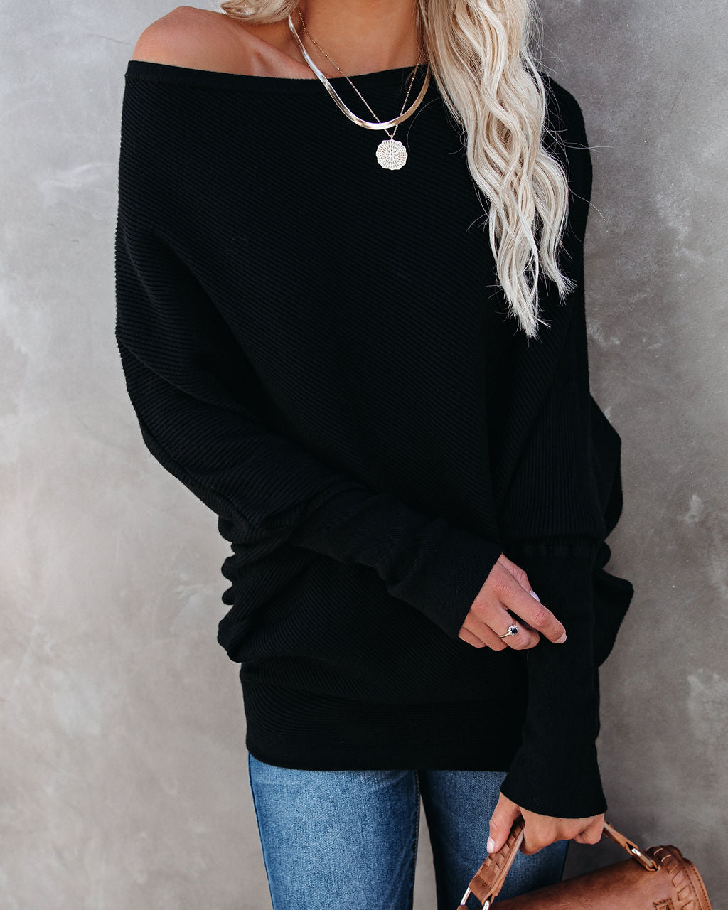 All That Ribbed Cashmere Blend Sweater - Black OLIV-001