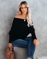 All That Ribbed Cashmere Blend Sweater - Black OLIV-001