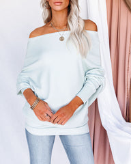 All That Ribbed Cashmere Blend Sweater - Dusty Blue OLIV-001