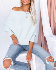 All That Ribbed Cashmere Blend Sweater - Dusty Blue OLIV-001