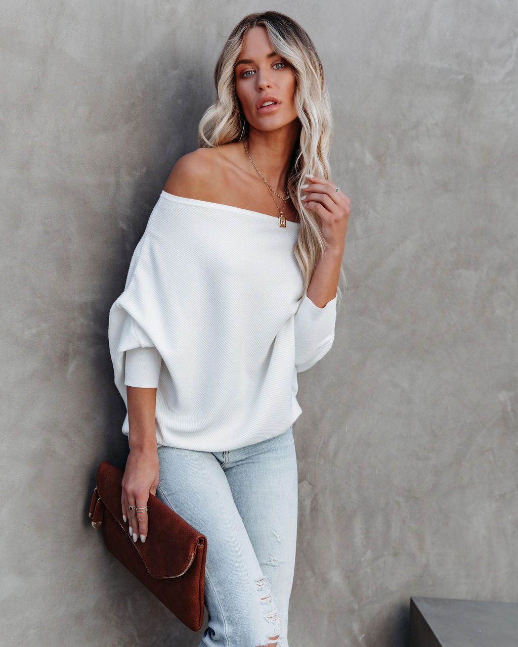 All That Ribbed Cashmere Blend Sweater - Ivory - FINAL SALE OLIV-001