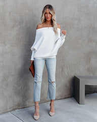 All That Ribbed Cashmere Blend Sweater - Ivory - FINAL SALE OLIV-001