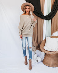 All That Ribbed Cashmere Blend Sweater - Khaki OLIV-001