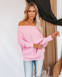 All That Ribbed Cashmere Blend Sweater - Light Pink OLIV-001