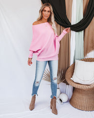 All That Ribbed Cashmere Blend Sweater - Light Pink OLIV-001