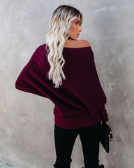 All That Ribbed Cashmere Blend Sweater - Wine - FINAL SALE OLIV-001