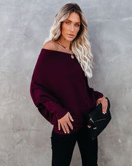 All That Ribbed Cashmere Blend Sweater - Wine - FINAL SALE OLIV-001