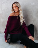 All That Ribbed Cashmere Blend Sweater - Wine - FINAL SALE OLIV-001