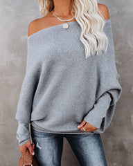 All That Ribbed Cashmere Blend Sweater - Heather Grey - FINAL SALE OLIV-001