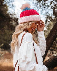 Alpine Pom Beanie - Hot Pink Multi - FINAL SALE SUCC-001