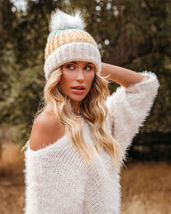 Alpine Pom Beanie - Yellow Multi - FINAL SALE SUCC-001