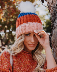 Alpine Pom Beanie - Rust Multi - FINAL SALE SUCC-001