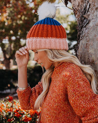 Alpine Pom Beanie - Rust Multi - FINAL SALE SUCC-001