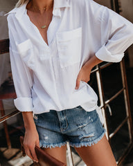 Always Busy Satin Utility Blouse - Off White MUST-001