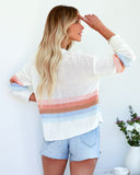 Amal Cotton Blend Striped Sweater - Ocean Sunset THRE-001