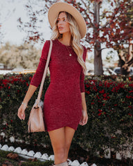 Americas Sweetheart Long Sleeve Dress - Wine - FINAL SALE LIST-001