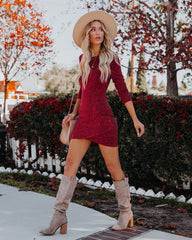 Americas Sweetheart Long Sleeve Dress - Wine - FINAL SALE LIST-001