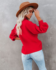 Amsterdam Mock Neck Sweater - Cherry Red FATE-001