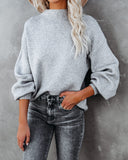 Amsterdam Mock Neck Sweater - Heather Grey FATE-001
