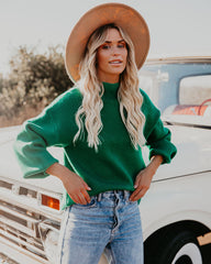 Amsterdam Mock Neck Sweater - Kelly Green FATE-001