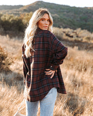 Anchorage Plaid Button Down Top - Chocolate - FINAL SALE LA M-001