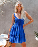 Angelina Pocketed Babydoll Dress - Cobalt Blue FLAW-001