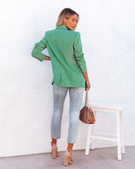 Angelita Pocketed Blazer - Sea Green FLAW-001