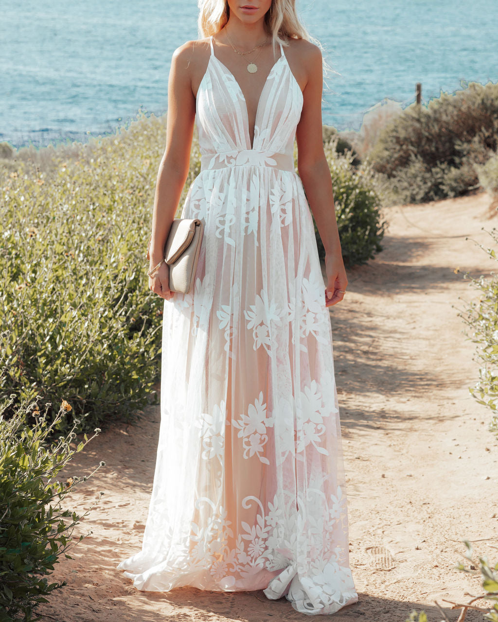 Antonia Maxi Dress - White – InsStreet