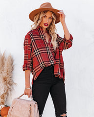 Antonio Cotton Linen Plaid Button Down Top - FINAL SALE FLAW-001