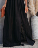 Archer Pocketed Lace Eyelet Maxi Dress - Black CHRY-001