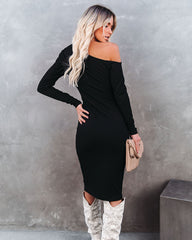 Arielle Off The Shoulder Ribbed Knit Midi Dress - FINAL SALE InsStreet