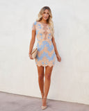 PREORDER - Aries Lace Dress - Blue/Nude Ins Street