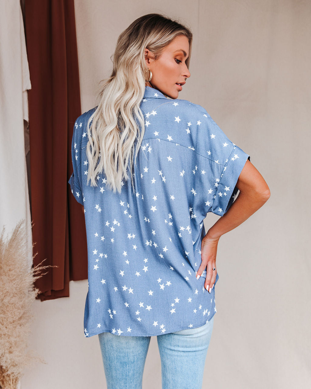 Aries Printed Button Down Top InsStreet