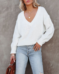 Arwen V-Neck Knit Sweater - Off White - FINAL SALE InsStreet