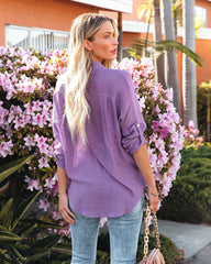 Asana Woven Button Down Top - Purple InsStreet