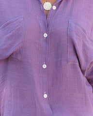 Asana Woven Button Down Top - Purple InsStreet