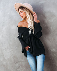 Ascension Smocked Off The Shoulder Top - Deep Sea InsStreet