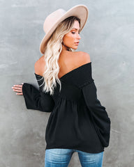 Ascension Smocked Off The Shoulder Top - Deep Sea InsStreet