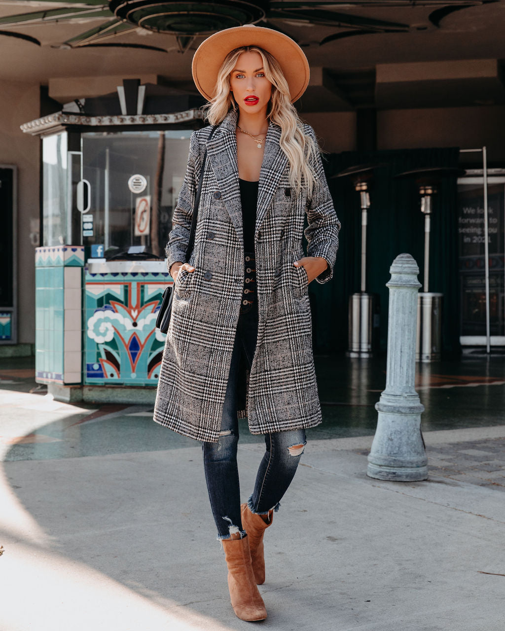 Asher Pocketed Houndstooth Coat - FINAL SALE InsStreet