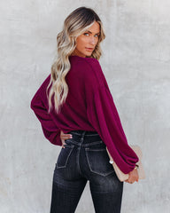 Awaken Autumn Knit Drape Top - Berry - FINAL SALE InsStreet