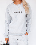 A Wifey For Lifey Cotton Blend Sweatshirt LULU-001