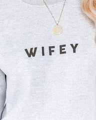 A Wifey For Lifey Cotton Blend Sweatshirt LULU-001