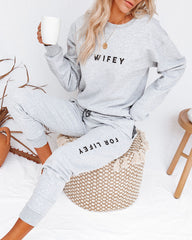 A Wifey For Lifey Cotton Blend Pocketed Joggers LULU-001