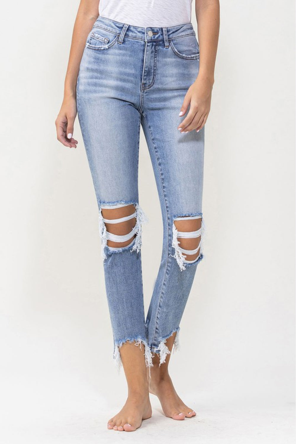 Lovervet Full Size Courtney Super High Rise Kick Flare Jeans Ins Street