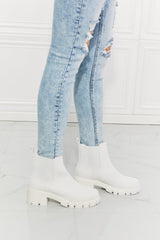 MMShoes Work For It Matte Lug Sole Chelsea Boots in White Ins Street