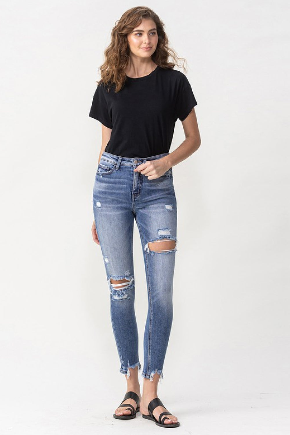 Lovervet Juliana Full Size High Rise Distressed Skinny Jeans Ins Street