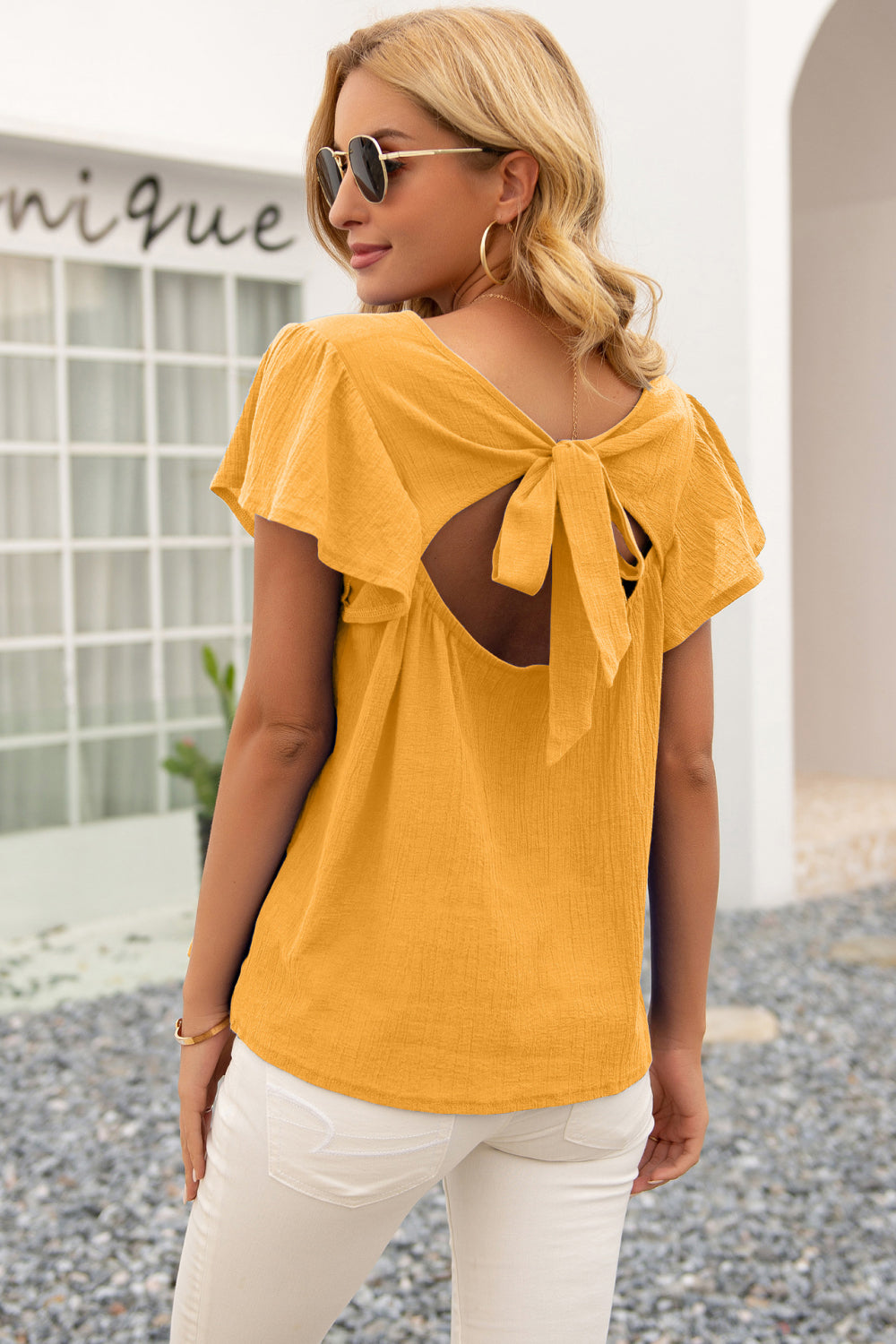 Knotted Cut Out Back Top Ins Street