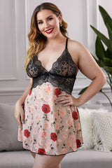 Lace Bra Splicing Floral Babydoll Ins Street