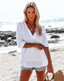 Beach Bum Cotton Pocketed Hooded Top - White InsStreet
