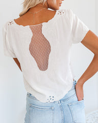 Beatrix Embroidered Mesh Eyelet Top InsStreet